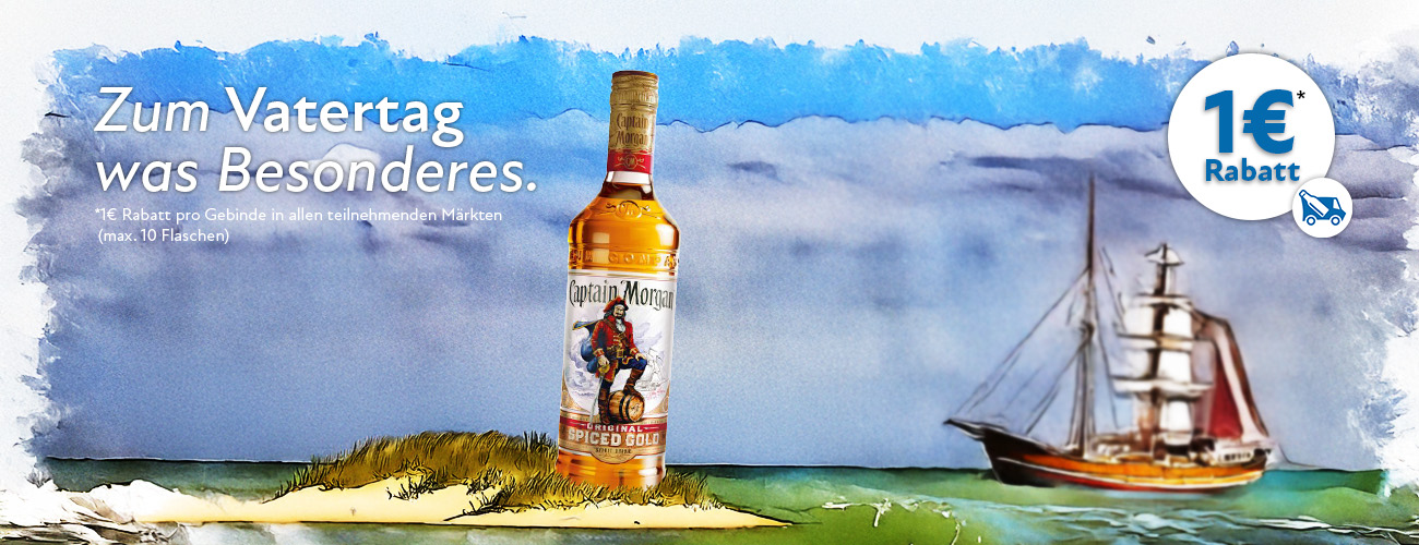 Vatertagsaktion Captain Morgan 1 Euro Rabatt - KW 18 und 19 in 2026